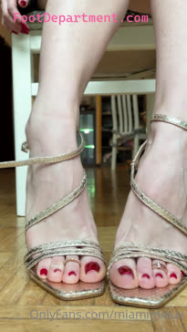 miamimieux gold high heels dangling 