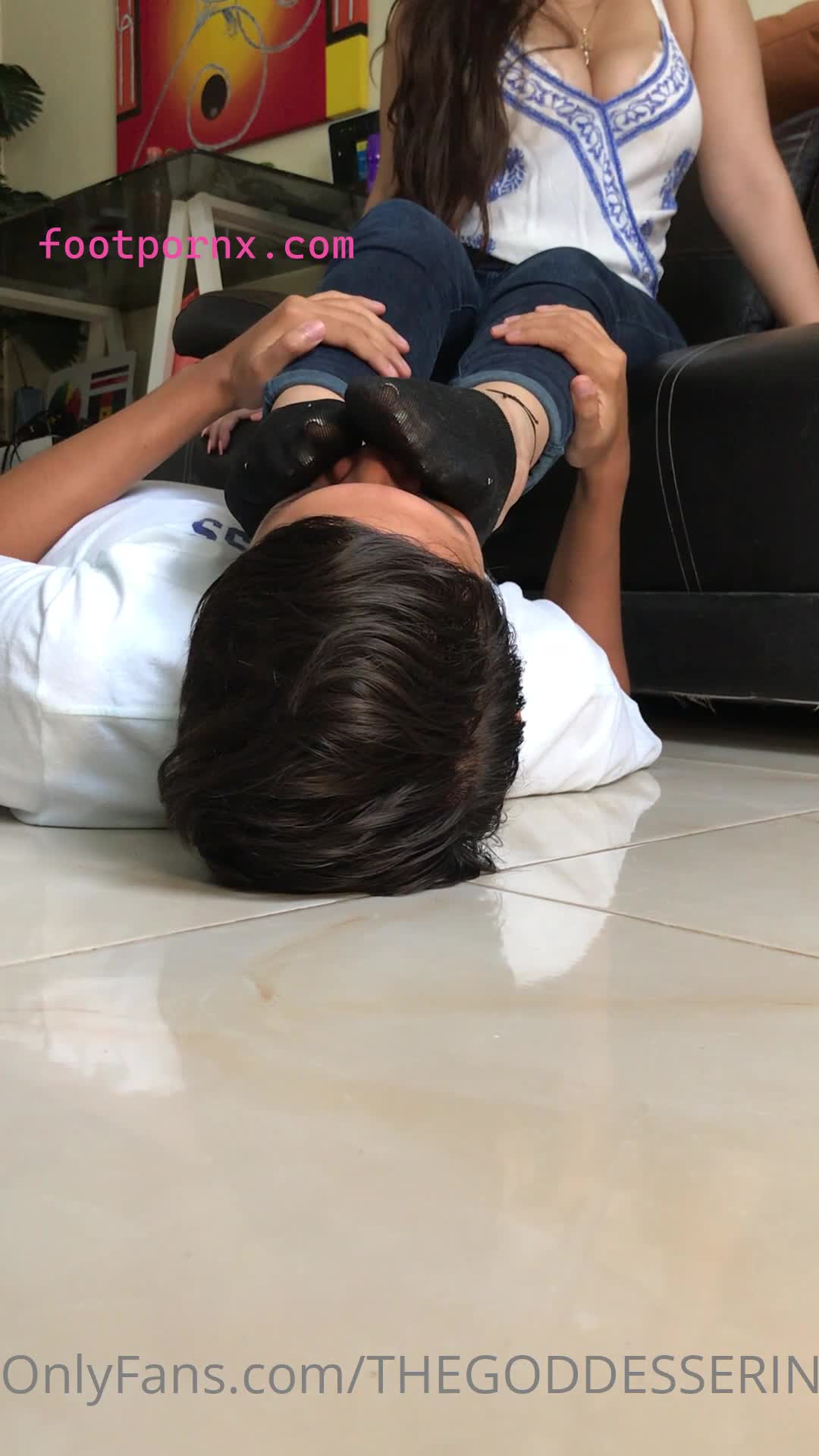thegoddesserin footjob feet covered in cum 11