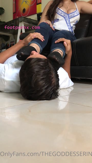 thegoddesserin footjob feet covered in cum 11